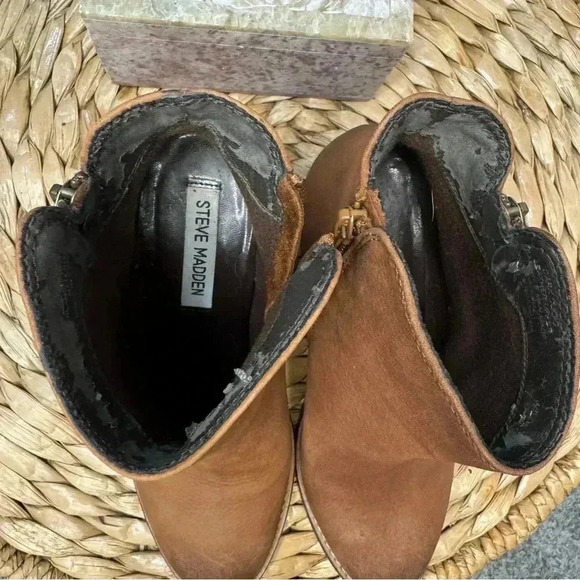 Steve Madden Whysper Leather Anke Boots Cognac Size 7. - Picture 11 of 11